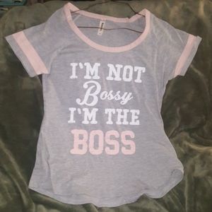 b & b Boutique Grey "I'm Not Bossy I'm The Boss" M